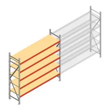 Weitspannregal AR 2500x2700x600 mm (hxbxt) 5 Ebenen verzinkt Anfangsregal mit vormontierten Rahmen