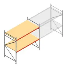 Weitspannregal AR 2500x2700x1200 mm (hxbxt) 2 Ebenen verzinkt Anfangsregal