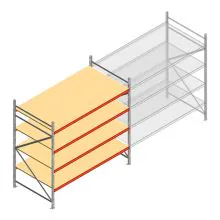 Weitspannregal AR 2500x2700x1200 mm (hxbxt) 4 Ebenen verzinkt Anfangsregal