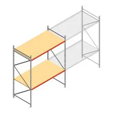 Weitspannregal AR 3000x2700x1200 mm (hxbxt) 2 Ebenen verzinkt Anfangsregal