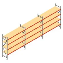 Vorteilsreihe Weitspannregal AR 2000x6950x600 mm (HxBxT) 4 Ebenen