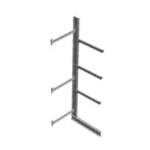 Schweres Kragarmregal thermisch verzinkt einseitig 4500x800x1200 mm (HxBxT) 3 Ebenen Anbauregal