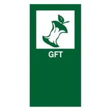 Magnetischen Aufkleber für modulare Abfalltrennungsstation GFT grün