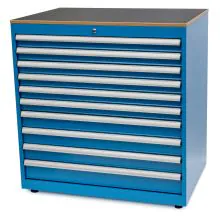 Werkstattschrank mit 10 Schubladen 1048x1010x725 mm (hxbxt) blau
