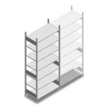 Fachbodenregal Heavy Duty 2500x1000x500 mm (HxBxT) 7 Ebenen 150 kg Grundregal