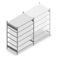 Fachbodenregal Heavy Duty 2000x1300x800 mm (HxBxT) 6 Ebenen 150 kg Grundregal