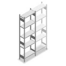 Fachbodenregal Heavy Duty 2500x750x300 mm (HxBxT) 5 Ebenen 150 kg Grundregal