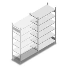 Fachbodenregal Heavy Duty 2000x1000x500 mm (HxBxT) 6 Ebenen 150 kg Anbauregal