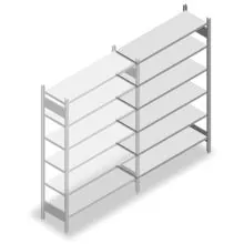 Fachbodenregal Heavy Duty 2000x1300x400mm (HxBxT) 6 Ebenen 150 kg Anbauregal