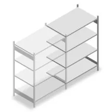 Fachbodenregal Heavy Duty 2000x1300x800 mm (HxBxT) 4 Ebenen 150 kg Anbauregal