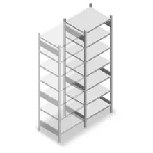 Fachbodenregal Heavy Duty 2500x750x600mm (HxBxT) 7 Ebenen 150 kg Anbauregal