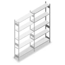 Fachbodenregal Heavy Duty 2500x1300x300mm (HxBxT) 5 Ebenen 150 kg Anbauregal