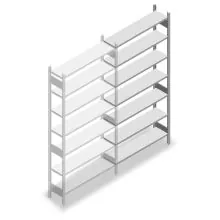 Fachbodenregal Heavy Duty 2500x1300x300 mm (HxBxT) 7 Ebenen 150 kg Anbauregal