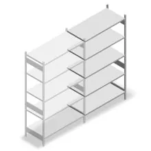 Fachbodenregal Heavy Duty 2500x1300x600 mm (HxBxT) 5 Ebenen 150 kg Anbauregal