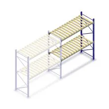 Gebrauchte Stow Palettenregal 2550x3600x1100 mm (HxBxT) 2 Ebenen Anbauregal mit Stegen