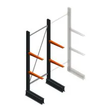 Leichtes einseitiges Kragarmregal BR 2000x750x500 mm (HxBxT) 2 Ebenen Grundregal