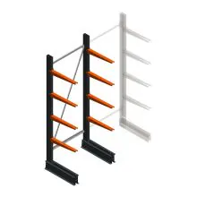 Leichtes Kragarmregal BR einseitig 2000x750x500 mm (HxBxT) 4 Ebenen Grundregal