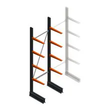 Leichtes Kragarmregal BR einseitig 2500x750x500 mm (HxBxT) 4 Ebenen Grundregal