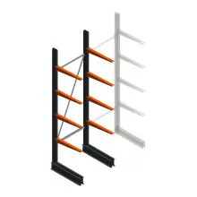 Leichtes Kragarmregal BR einseitig 2500x750x600 mm (HxBxT) 4 Ebenen Grundregal