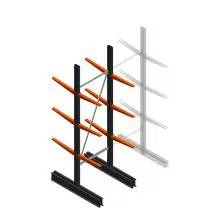 Leichtes Kragarmregal BR beidseitig 2500x750x500 mm (HxBxT) 3 Ebenen Grundregal