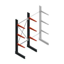 Medium Kragarmregal BR einseitig 2500x1000x600mm (HxBxT) 3 Ebenen Grundregal 290/Arm