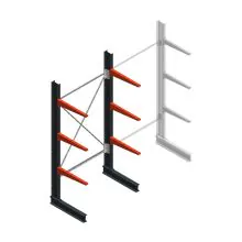 Medium Kragarmregal BR einseitig 2500x1250x600 mm (HxBxT) 3 Ebenen Grundregal 290/Arm