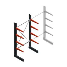 Medium Kragarmregal BR einseitig 2500x1250x600mm (HxBxT) 4 Ebenen Grundregal 290/Arm