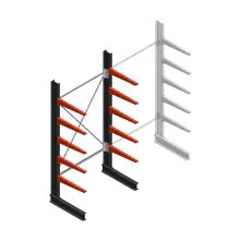Medium Kragarmregal BR einseitig 2500x1250x600 mm (HxBxT) 5 Ebenen Grundregal 290/Arm