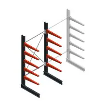 Medium Kragarmregal BR einseitig 2500x1250x800 mm (HxBxT) 5 Ebenen Grundregal 220/Arm
