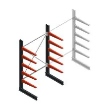 Medium Kragarmregal BR einseitig 2500x1500x800mm (HxBxT) 5 Ebenen Grundregal 220/Kragarm
