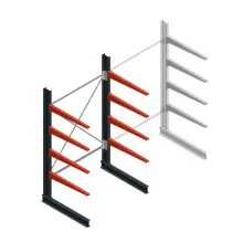 Medium Kragarmregal BR einseitig 2500x1500x1000 mm (HxBxT) 4 Ebenen Grundregal 275/Arm