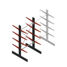 Medium Kragarmregal BR beidseitig 2500x1250x600 mm (HxBxT) 4 Ebenen Grundregal 290/Arm