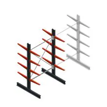 Medium Kragarmregal BR beidseitig 2500x1500x600 mm (HxBxT) 4 Ebenen Grundregal 290/Arm