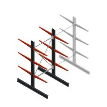 Medium Kragarmregal BR doppelseitig 2500x1250x800 mm (HxBxT) 3 Ebenen Grundregal 340/Arm