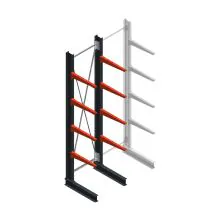 Medium Kragarmregal BR einseitig 3000x750x600 mm (HxBxT) 4 Ebenen Grundregal 290/Arm