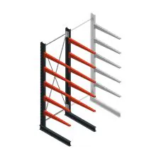 Medium Kragarmregal BR einseitig 3000x1250x1000 mm (HxBxT) 5 Ebenen Grundregal 275/Arm