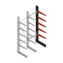 Medium Kragarmregal BR einseitig 2500x750x600 mm (HxBxT) 5 Ebenen Anbauregal 425/arm