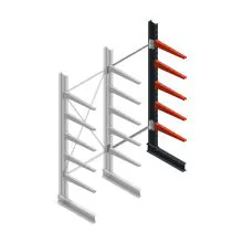 Medium Kragarmregal BR einseitig 2500x1000x600mm (HxBxT) 5 Ebenen Anbauregal 425/arm