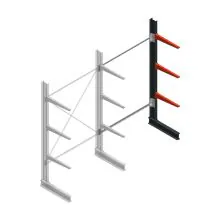 Medium Kragarmregal BR einseitig 2500x1500x600 mm (HxBxT) 3 Ebenen Anbauregal 425/Arm