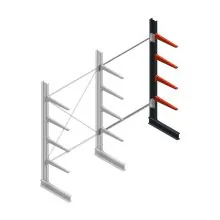 Medium Kragarmregal BR einseitig 2500x1500x600 mm (HxBxT) 4 Ebenen Anbauregal 425/Arm