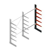 Medium Kragarmregal BR einseitig 2500x1500x600 mm (HxBxT) 5 Ebenen Anbauregal 425/arm