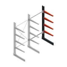 Medium Kragarmregal BR einseitig 2500x1250x800 mm (HxBxT) 4 Ebenen Anbauregal 220/Arm