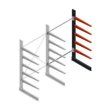 Medium Kragarmregal BR einseitig 2500x1500x800 mm (HxBxT) 5 Ebenen Anbauregal 340/arm