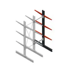 Medium Kragarmregal BR beidseitig 2500x750x600mm (HxBxT) 3 Ebenen Anbauregal 425/Arm