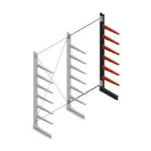 Medium Kragarmregal BR einseitig 3000x1500x600 mm (HxBxT) 6 Ebenen Anbauregal 290/Arm