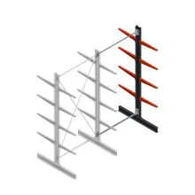 Medium Kragarmregal BR doppelseitig 3000x1500x600 mm (HxBxT) 4 Ebenen Anbauregal 290/Arm