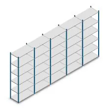 Vorteilsreihe Fachbodenregal Medium Duty 2500x5000x500 mm (HxBxT) 6 Ebenen blau
