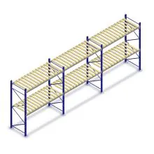 Vorteilsreihe gebrauchtes Stow Palettenregal 2550x11280x1100 mm (HxBxT) 2 Ebenen mit Stegen