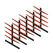 Vorteilsreihe medium Kragarmregal beidseitig 2500x4000x800 mm (HxBxT) 4 Ebenen 220/arm