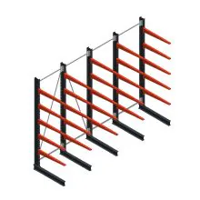 Vorteilsreihe medium Kragarmregal einseitig 3000x4000x1000mm (HxBxT) 5 Ebenen 275/arm